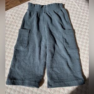 Zara Charcoal wide leg Textured Knit Pants